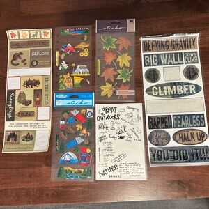 Outdoorsy stickers for scrapbooking, card-making, etc.